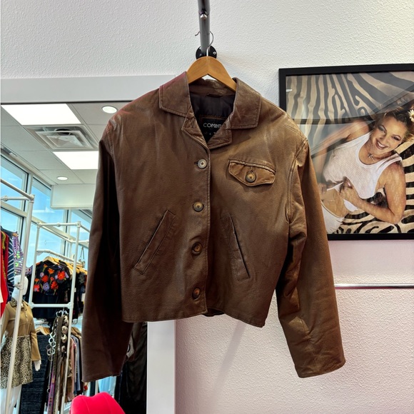 Jackets & Blazers - Brown Vintage Leather Bomber Jacket